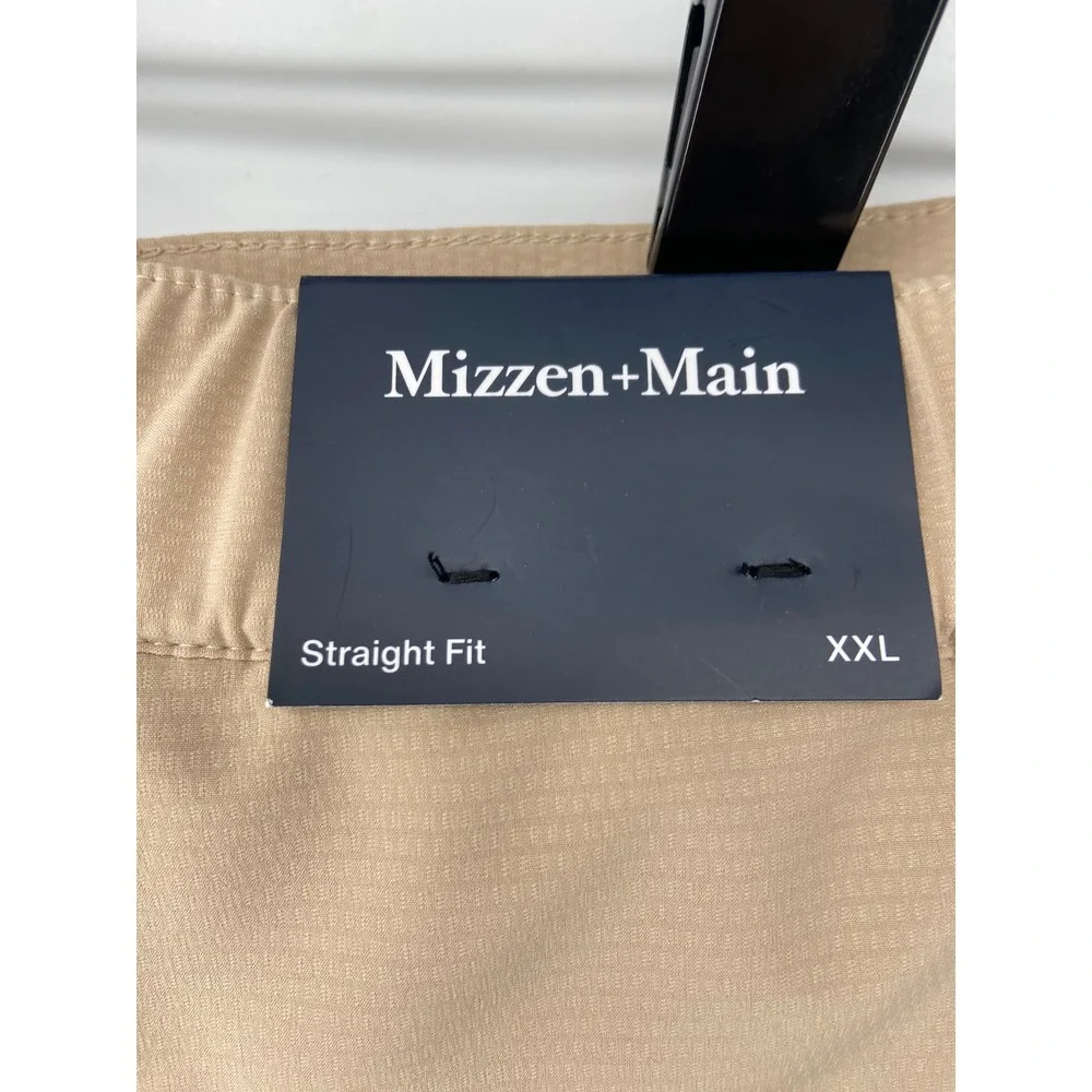 Mizzen+Main Deck Short Mens 2XL Tan Golf Performance Stretch Light Elastic Waist